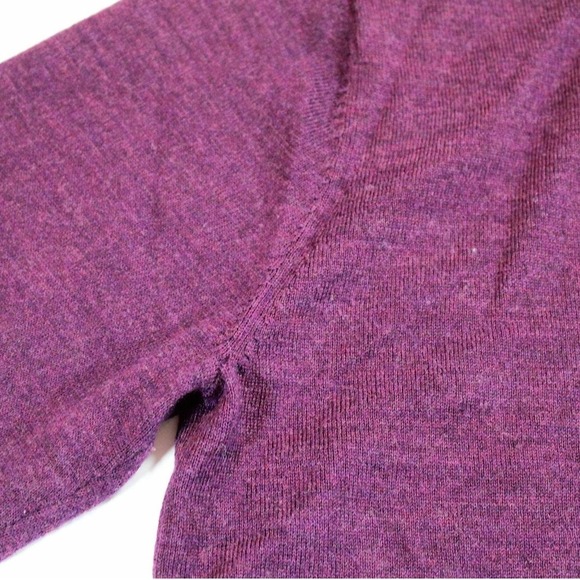 Turnbury 100% Extra Fine Merino Wool Polo Sweater Mens Large Plum Purple Knit - Picture 5 of 13